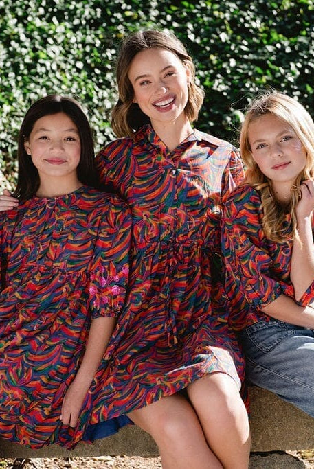 girl and woman in matching dresses by briton court