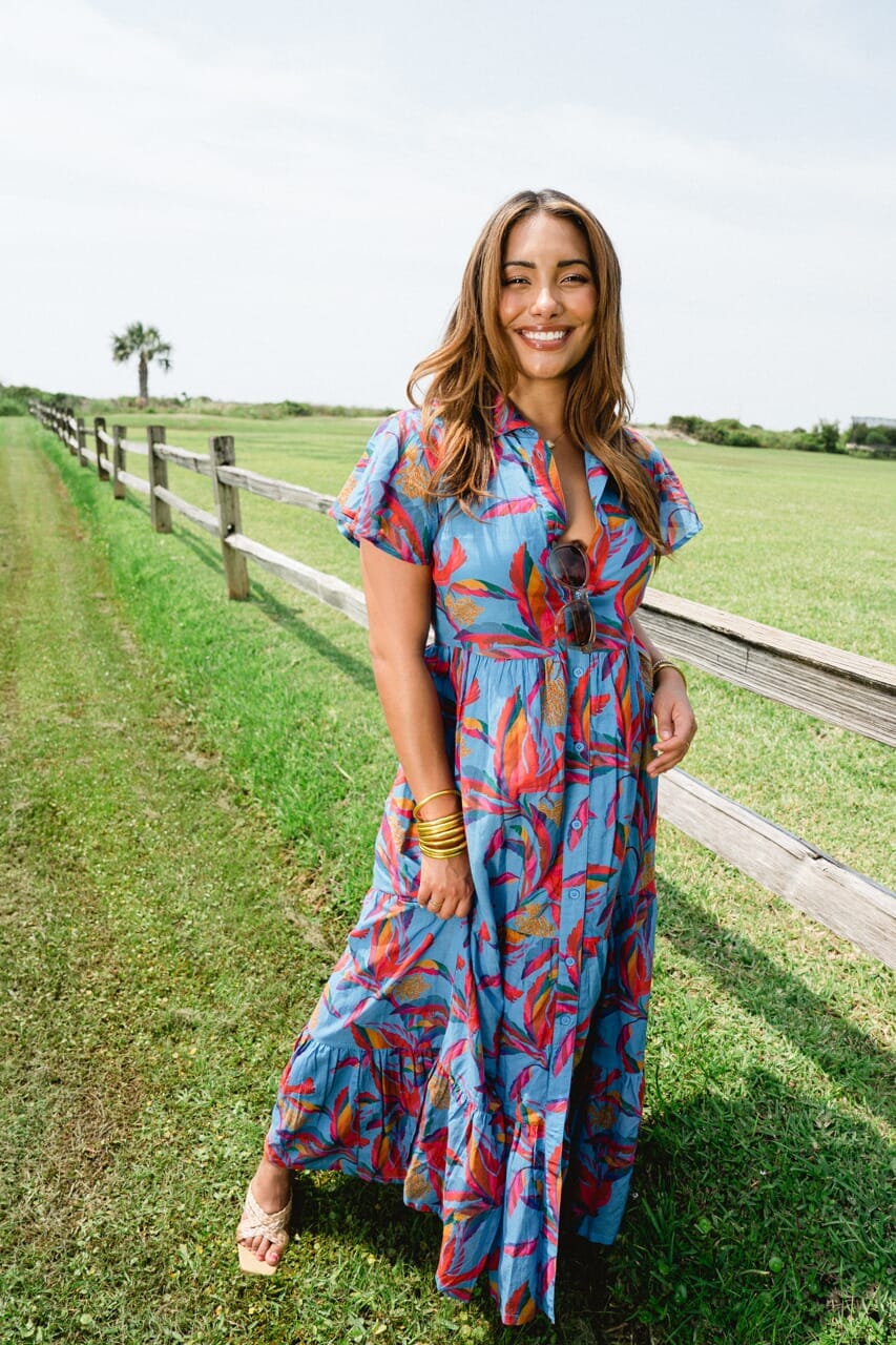 womens printed maxi dress - briton court