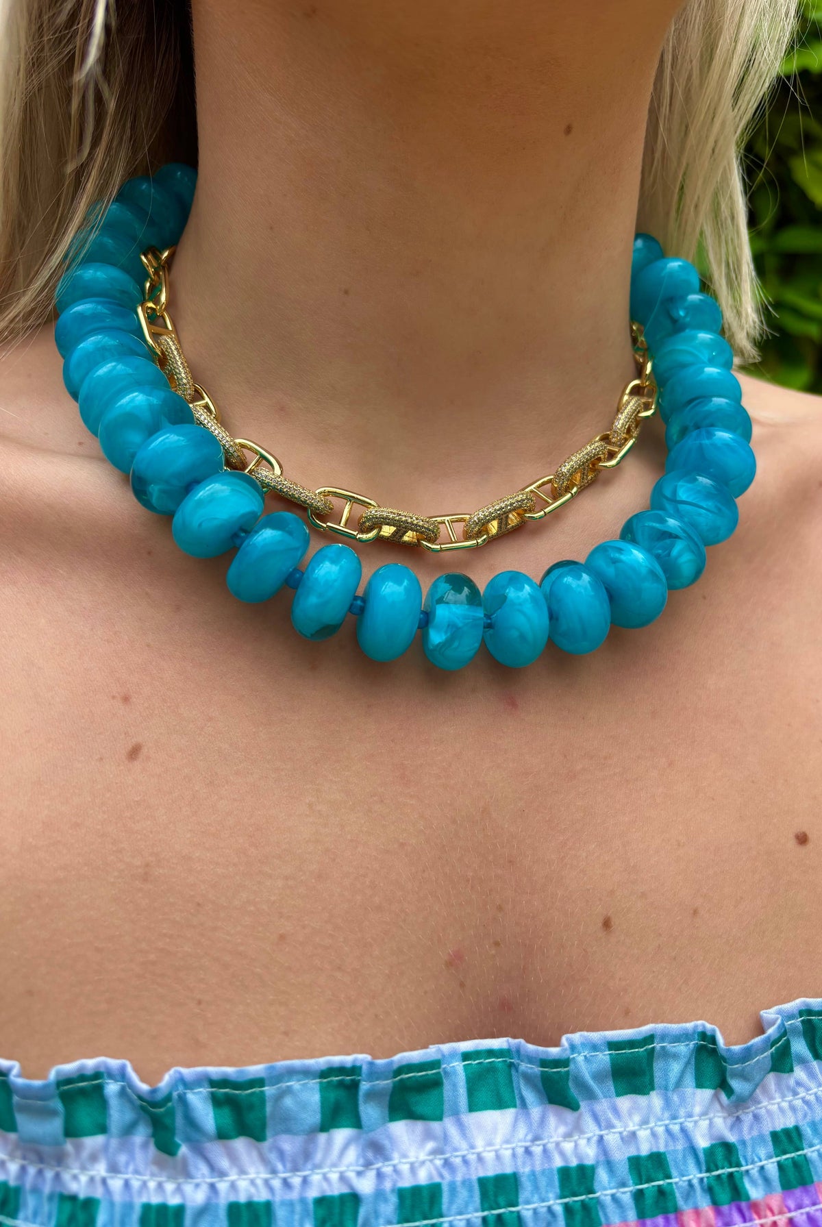 Bailey Chunky Beaded Necklace- Tortoise-Briton Court