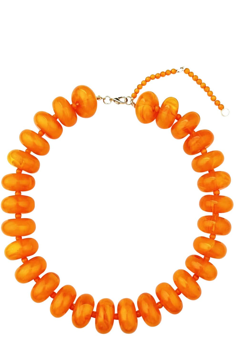 Bailey Chunky Beaded Necklace- Orange-Briton Court