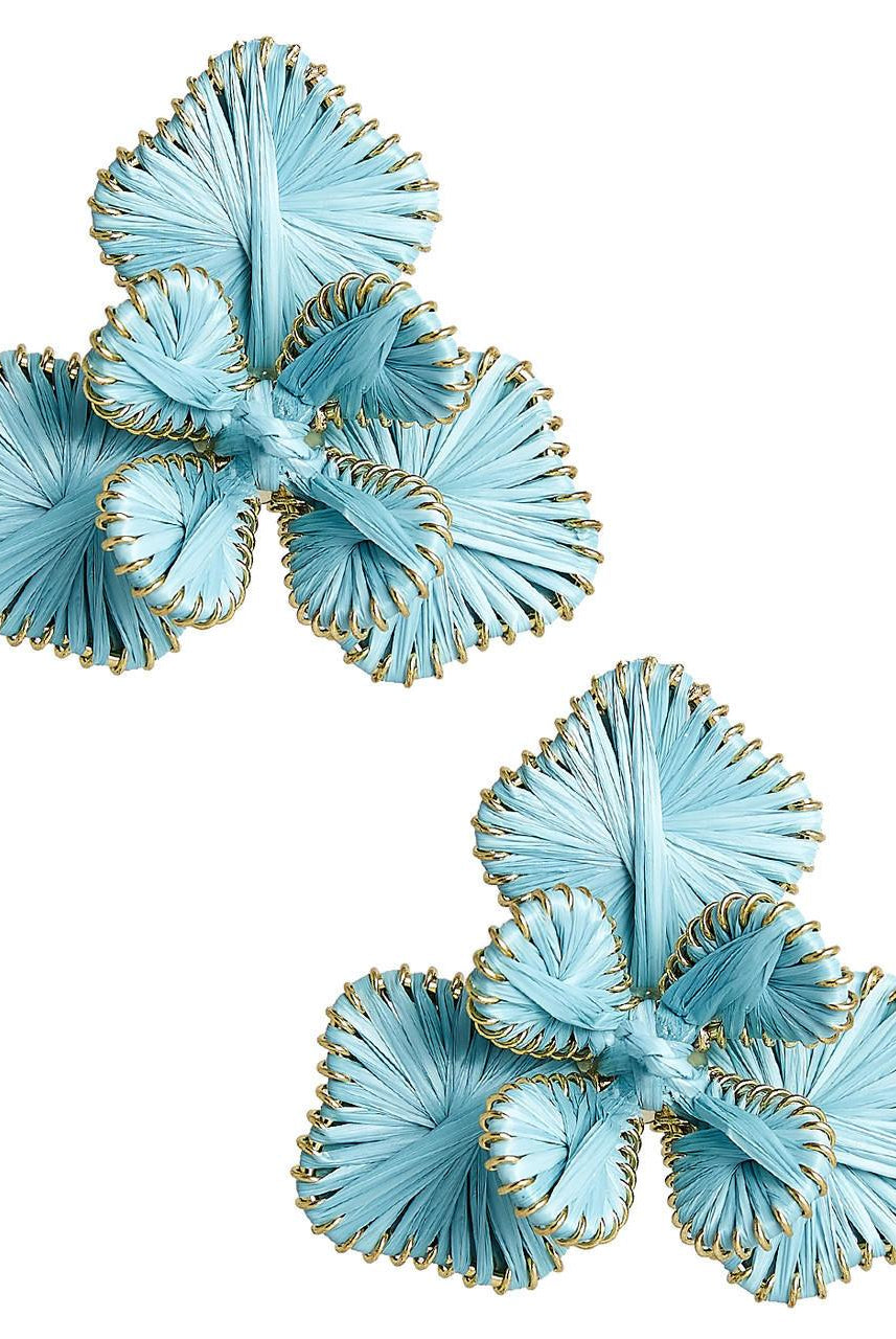 Kaia - Raffia Flower Earring-Briton Court