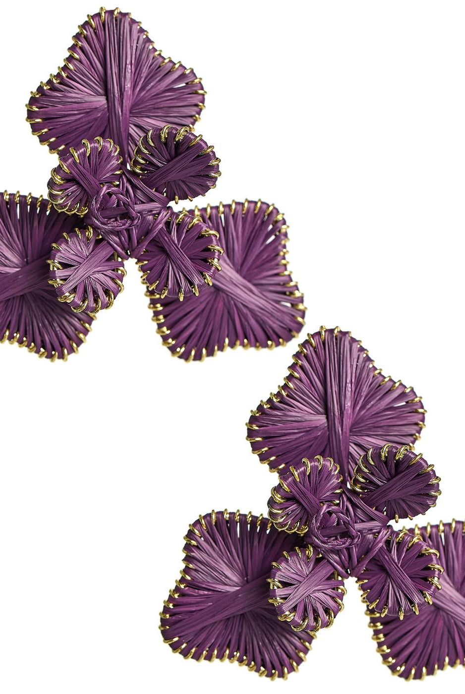 Kaia - Raffia Flower Earring-Briton Court