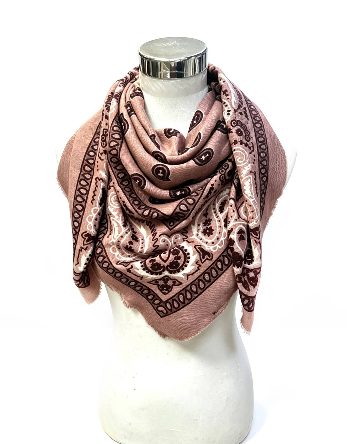 Large Wool Paisley Square: Powder pink-Briton Court
