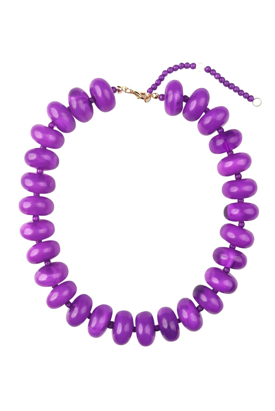 Bailey Chunky Beaded Necklace- Purple-Briton Court