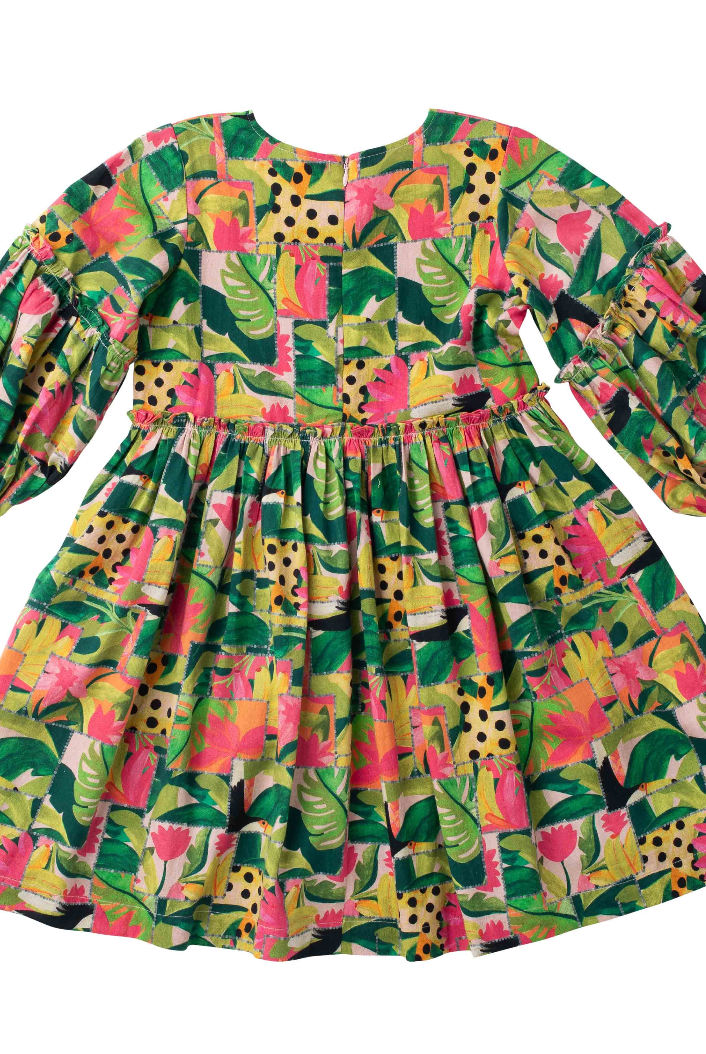 Girls Savannah Dress- Tropical Mirage-Briton Court