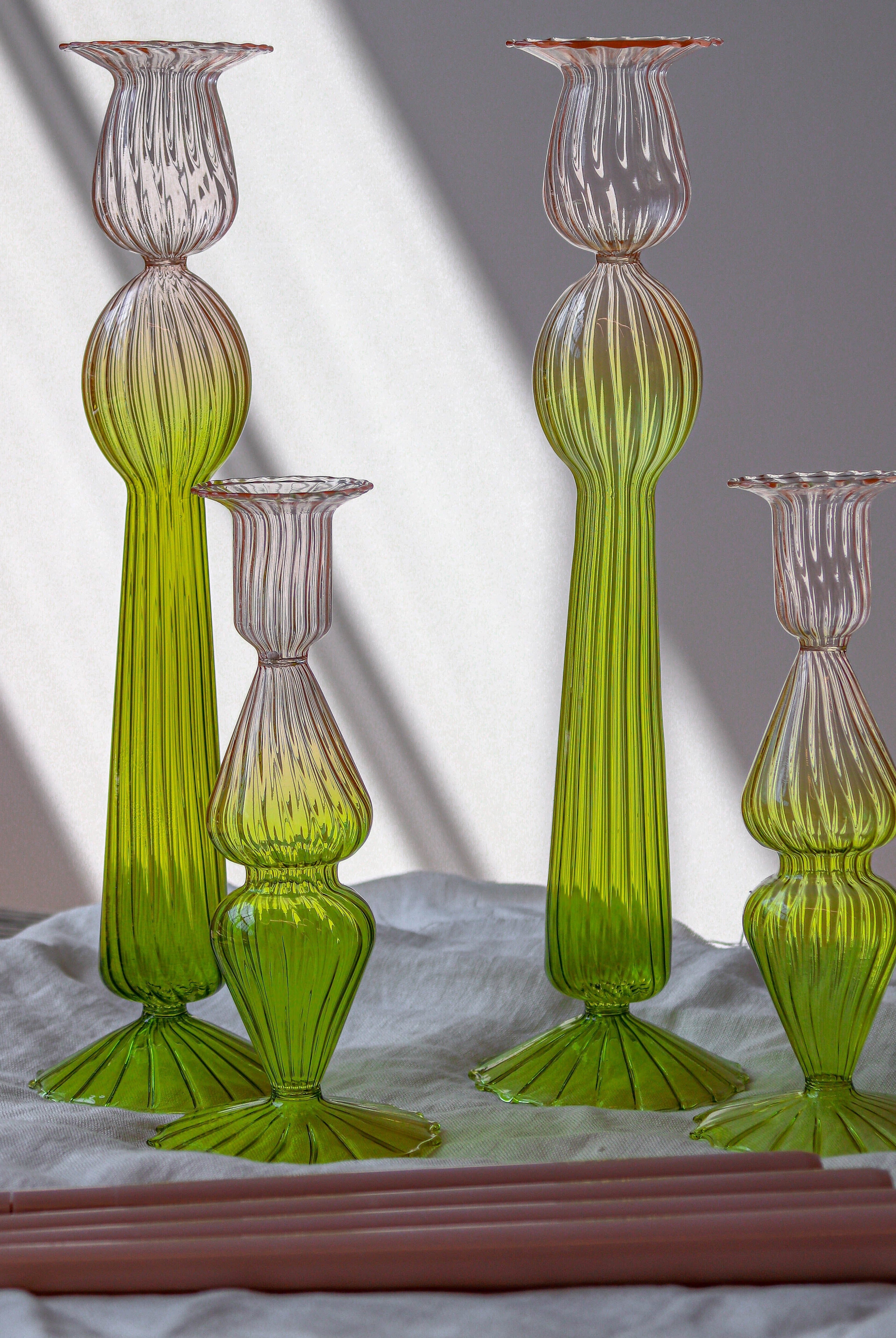Bergamot Met Rose Candle Holder - Set of 4-Briton Court