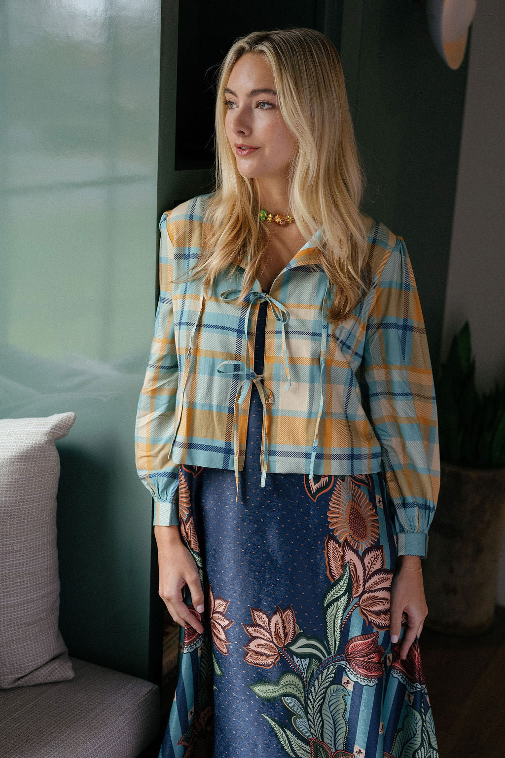 Elise Plaid Top-Briton Court