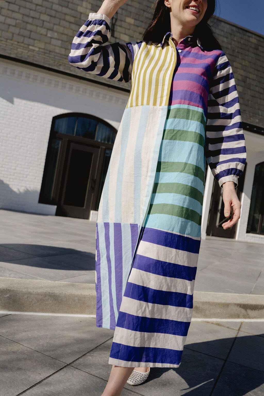 Sienna Linen Stripe Midi Dress | PRE-ORDER-Briton Court