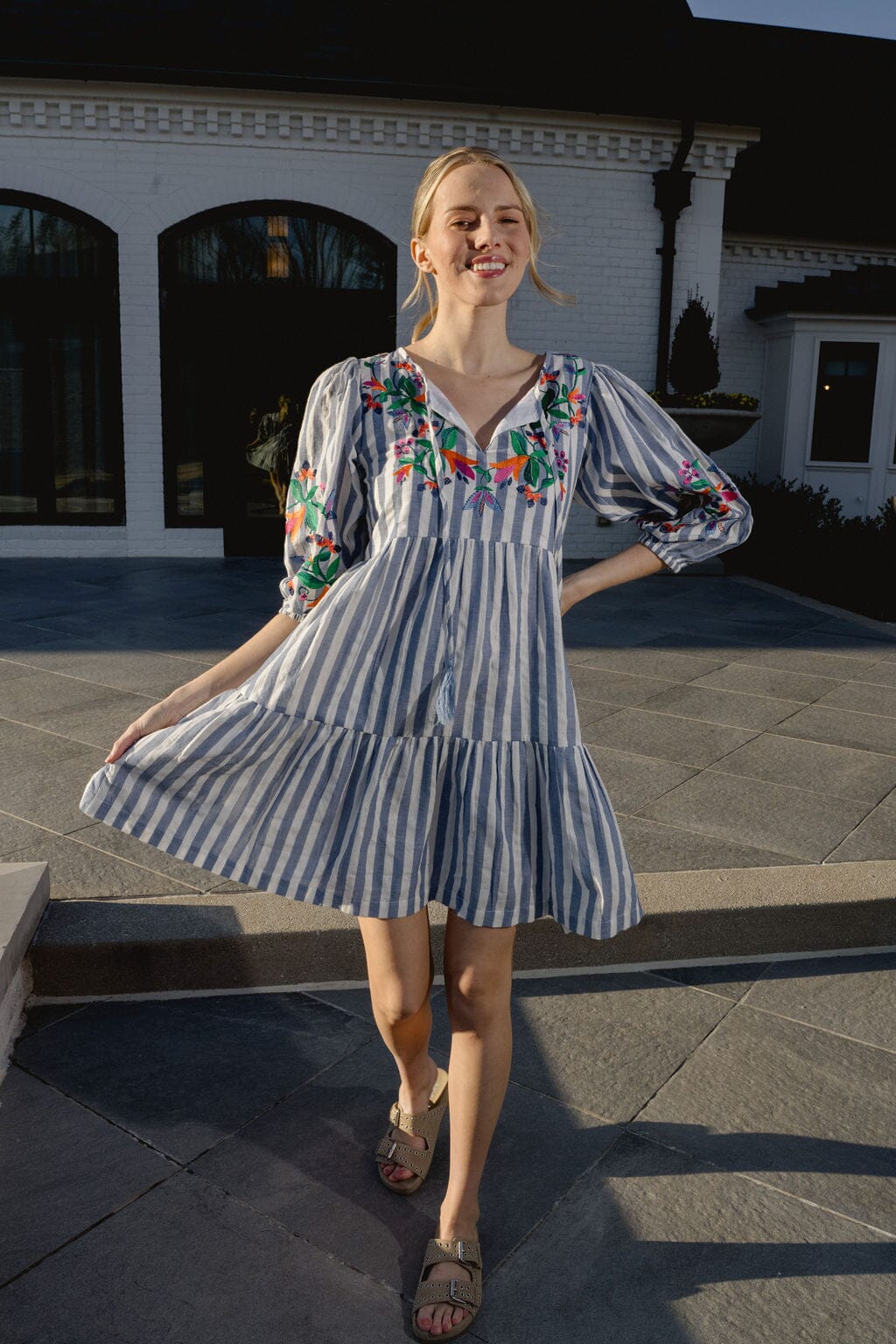 Paula Mini Dress | Striped-Briton Court