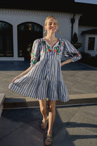 Paula Mini Dress | Striped-Briton Court