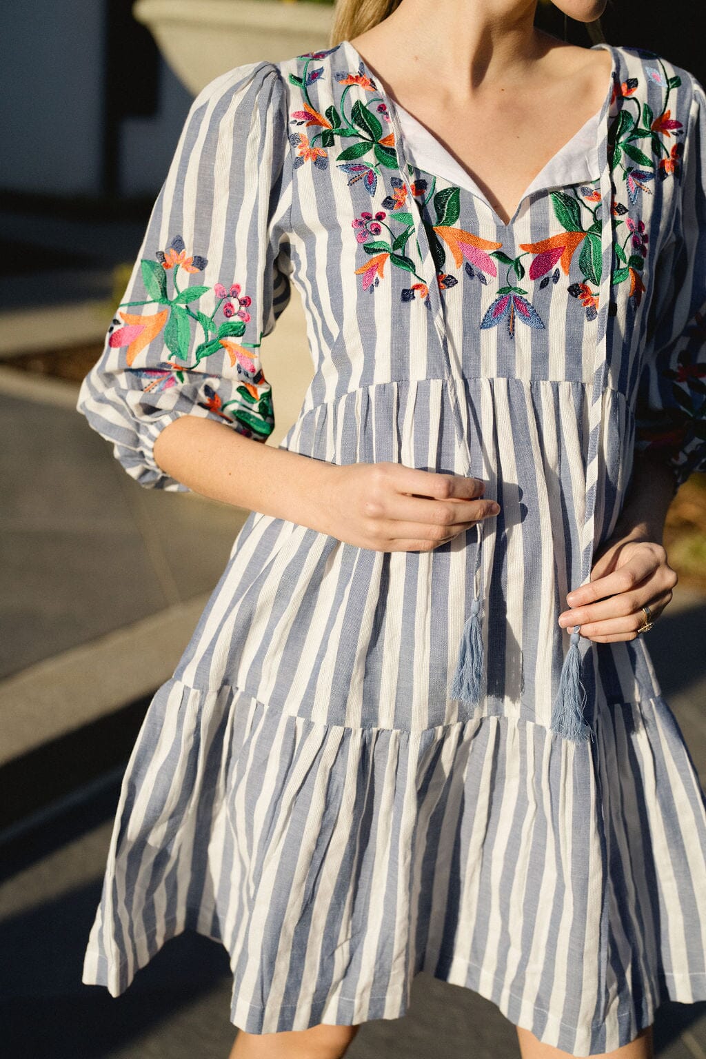 Paula Mini Dress | Striped-Briton Court