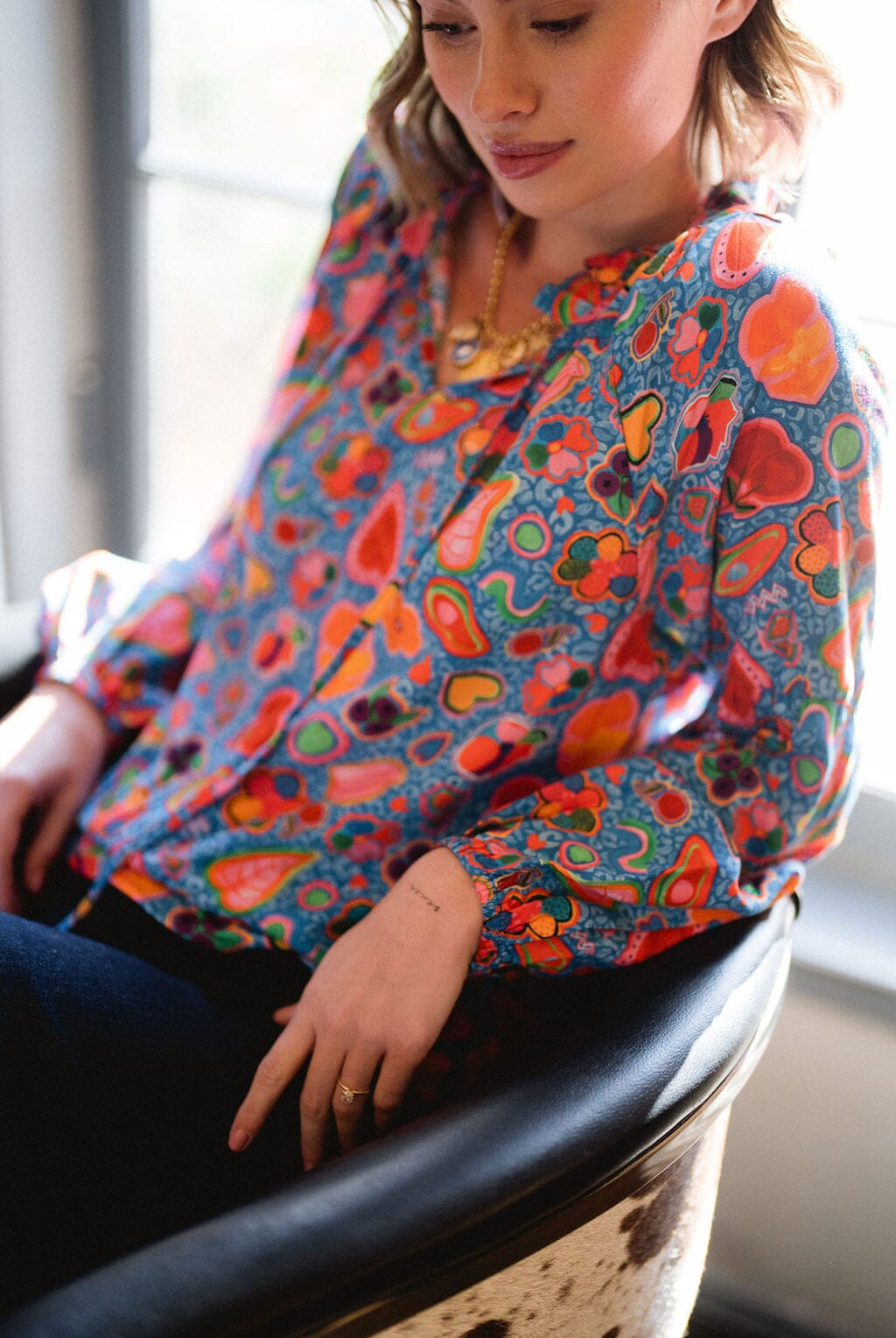 womens printed blouse - briton court