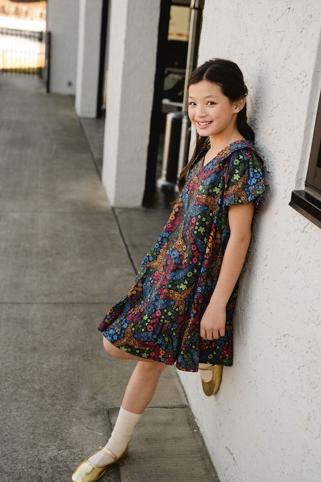 Girls Penelope Dress- Ditzy Floral-Briton Court