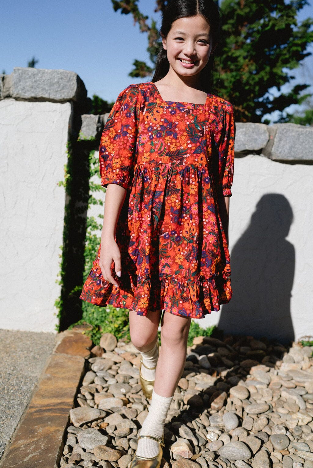Girls Kenzie Dress- Fall Floral-Briton Court