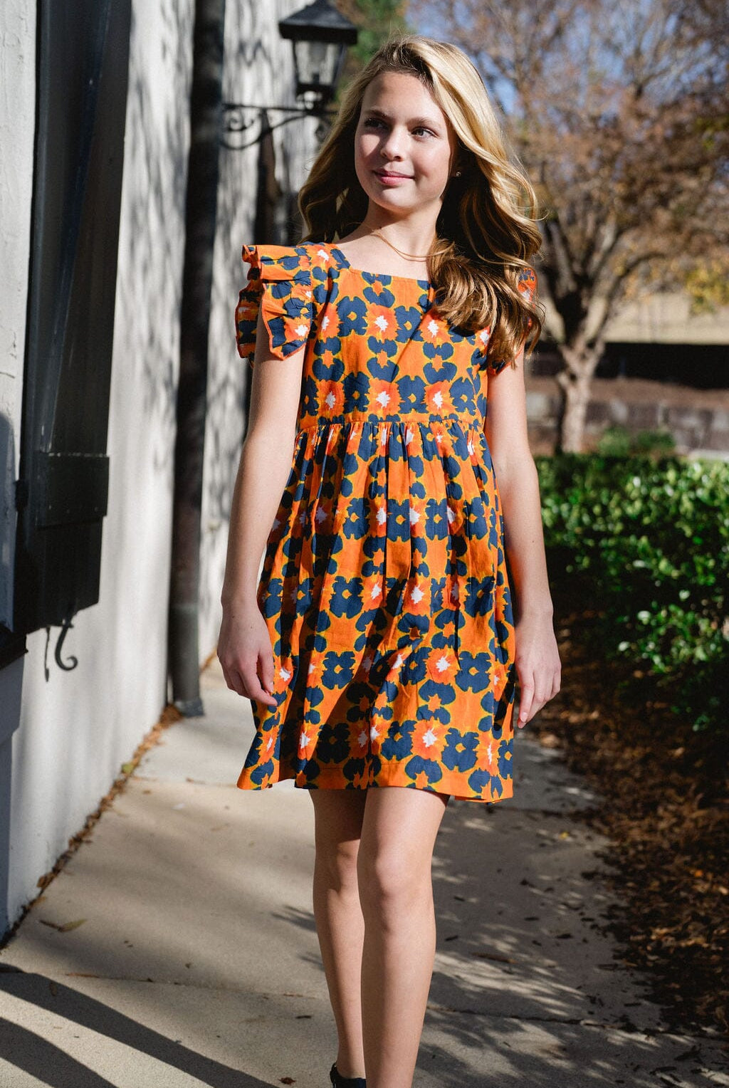 girls flutter sleeve tie dye dress - briton court