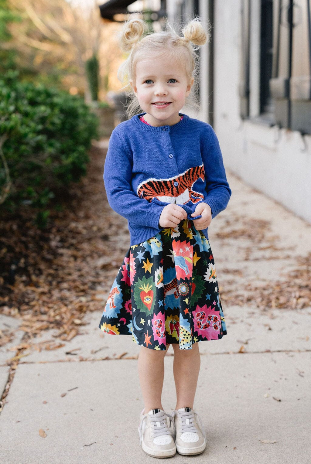 Girls Evelyn Cardigan- Tiger-Briton Court