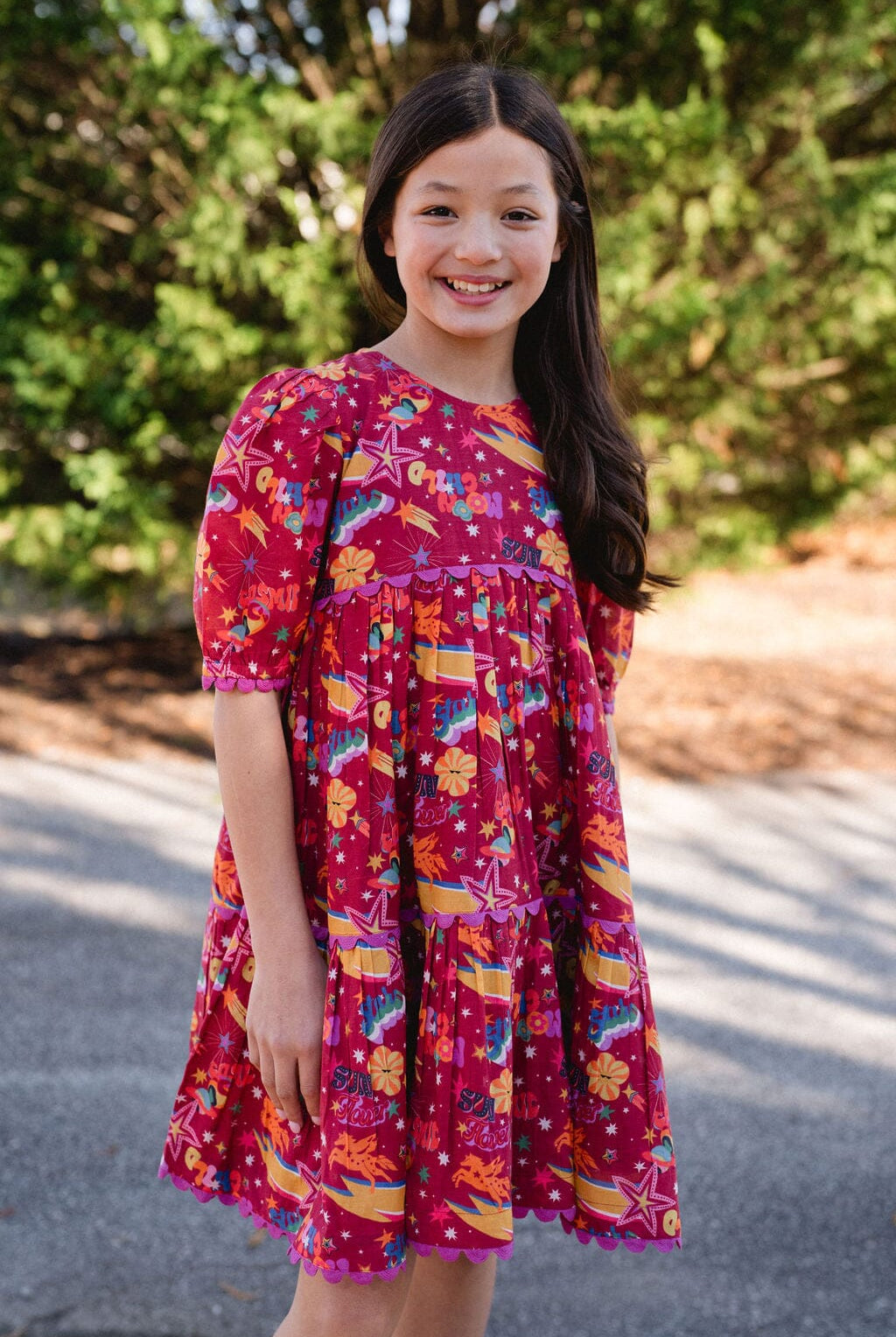 Girls Quinn Dress- Cosmic Burgundy-Briton Court