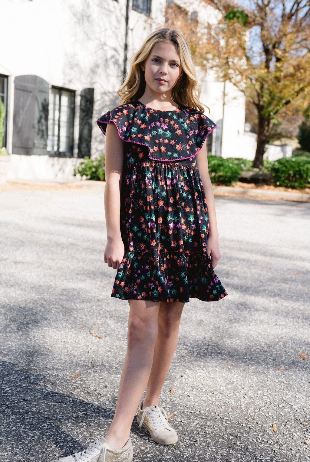 Girls Bella Starlight Collar Dress-Briton Court