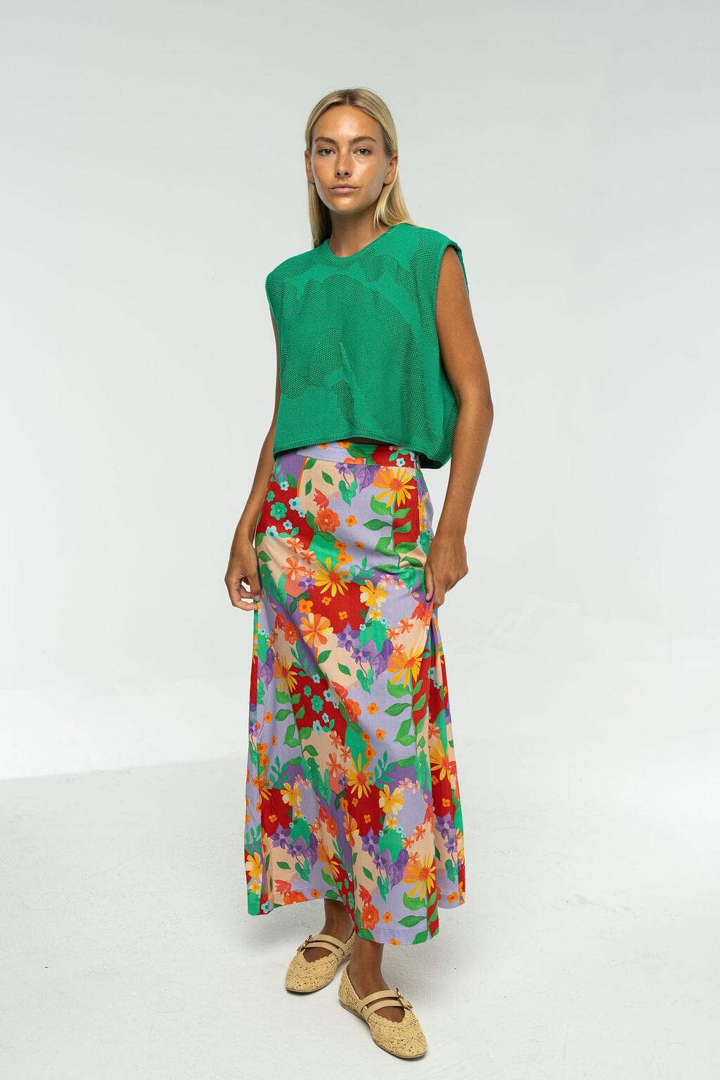 Laura Sleeveless Sweater- Emerald Green-Briton Court