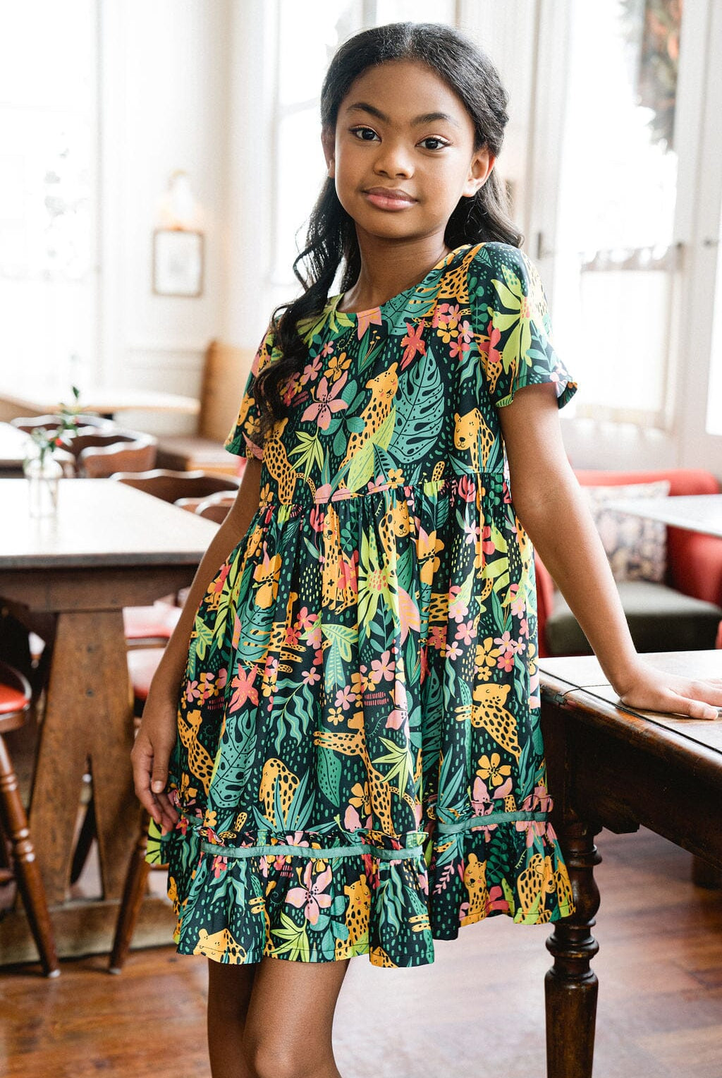 Girls Nati Jungle Print Dress-Briton Court