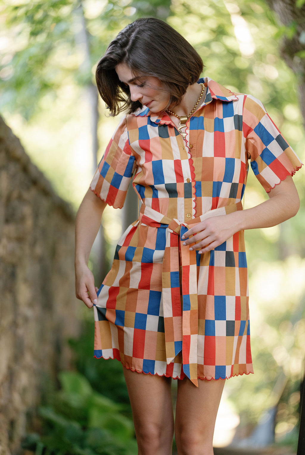 Monica Scalloped Mini Dress-Briton Court