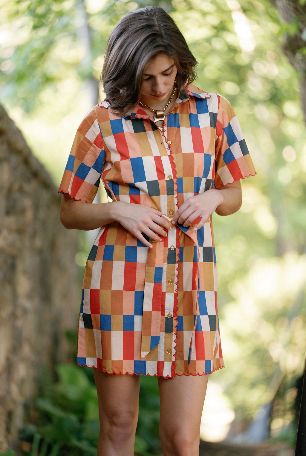 Monica Scalloped Mini Dress-Briton Court