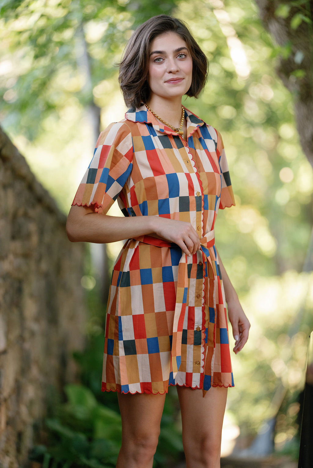 Monica Scalloped Mini Dress-Briton Court