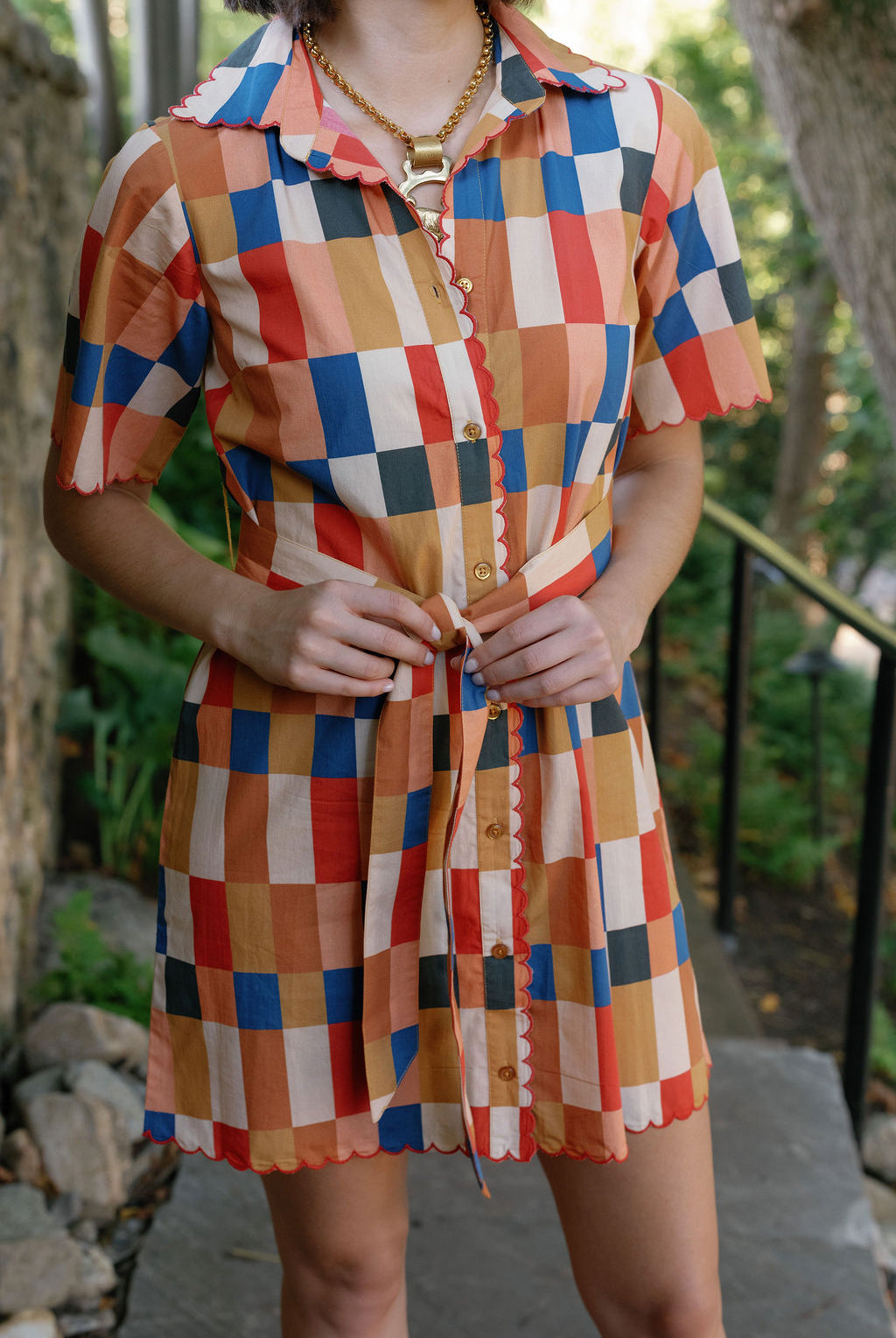 Monica Scalloped Mini Dress-Briton Court