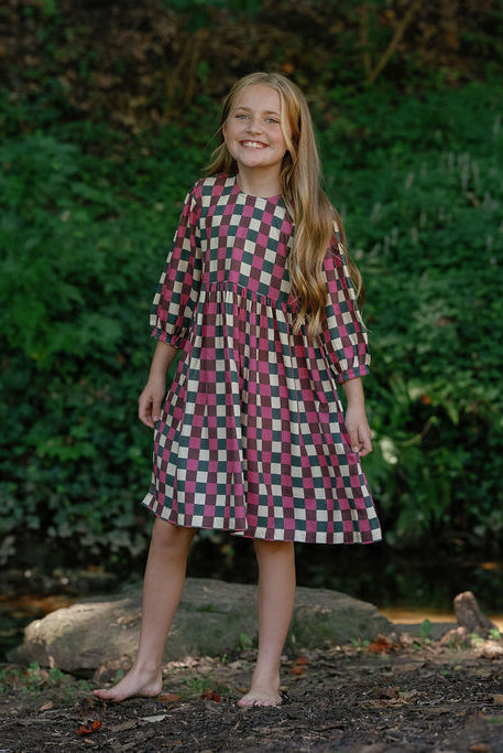 Autumn Check Dress-Briton Court