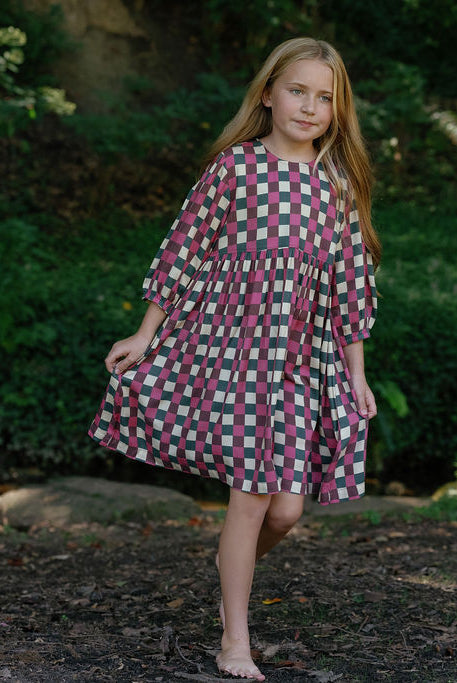 Autumn Check Dress-Briton Court