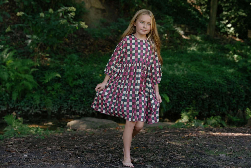 Autumn Check Dress-Briton Court