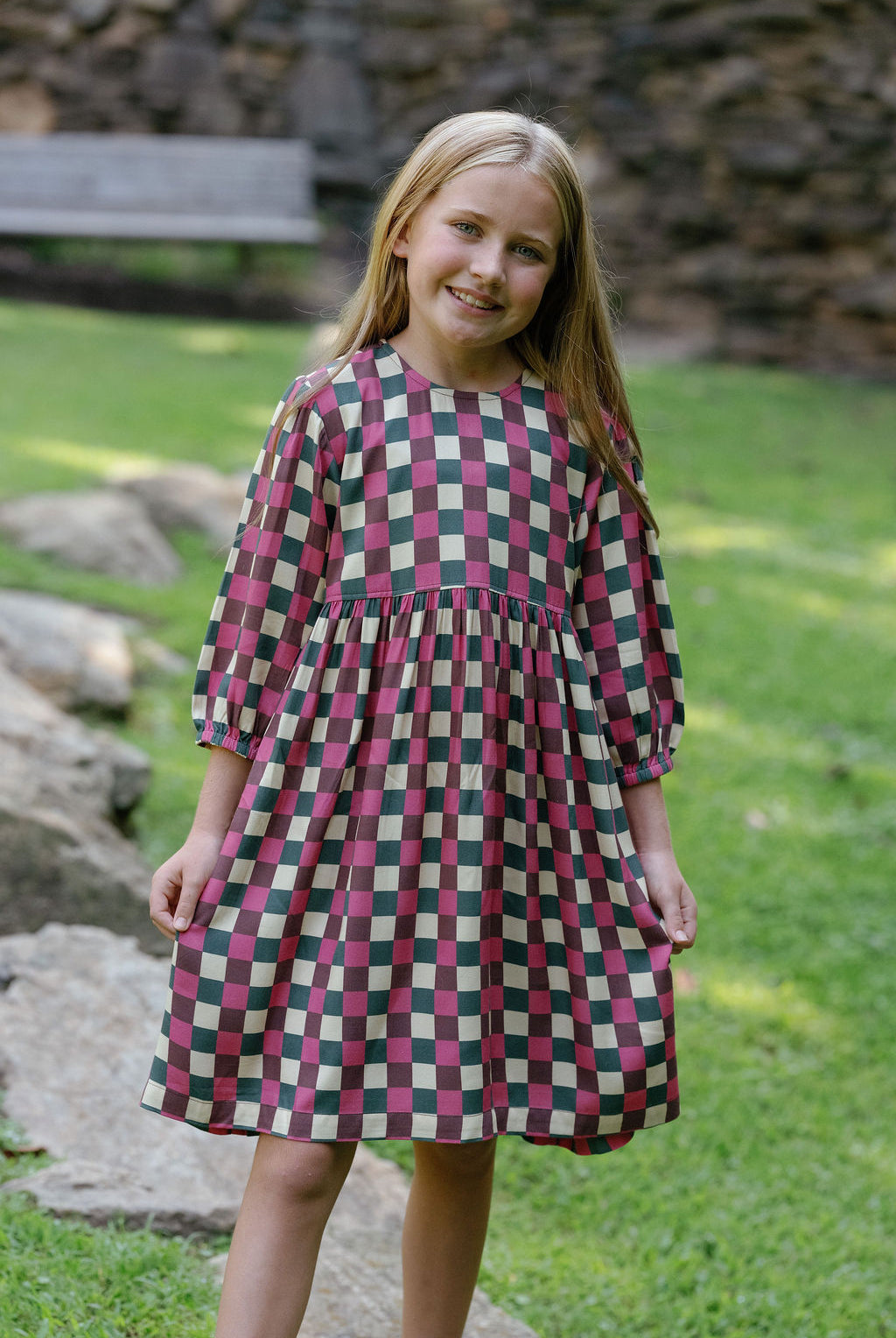 Autumn Check Dress-Briton Court