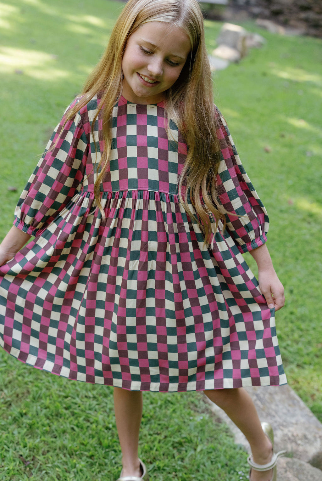 Autumn Check Dress-Briton Court