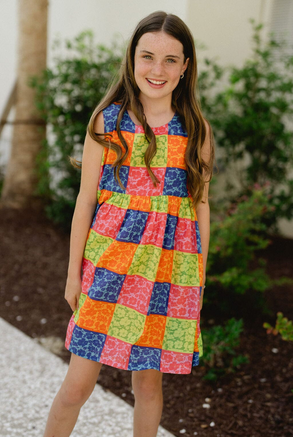 Collins Sequin Pocket Dress- Gingham Floral-Briton Court