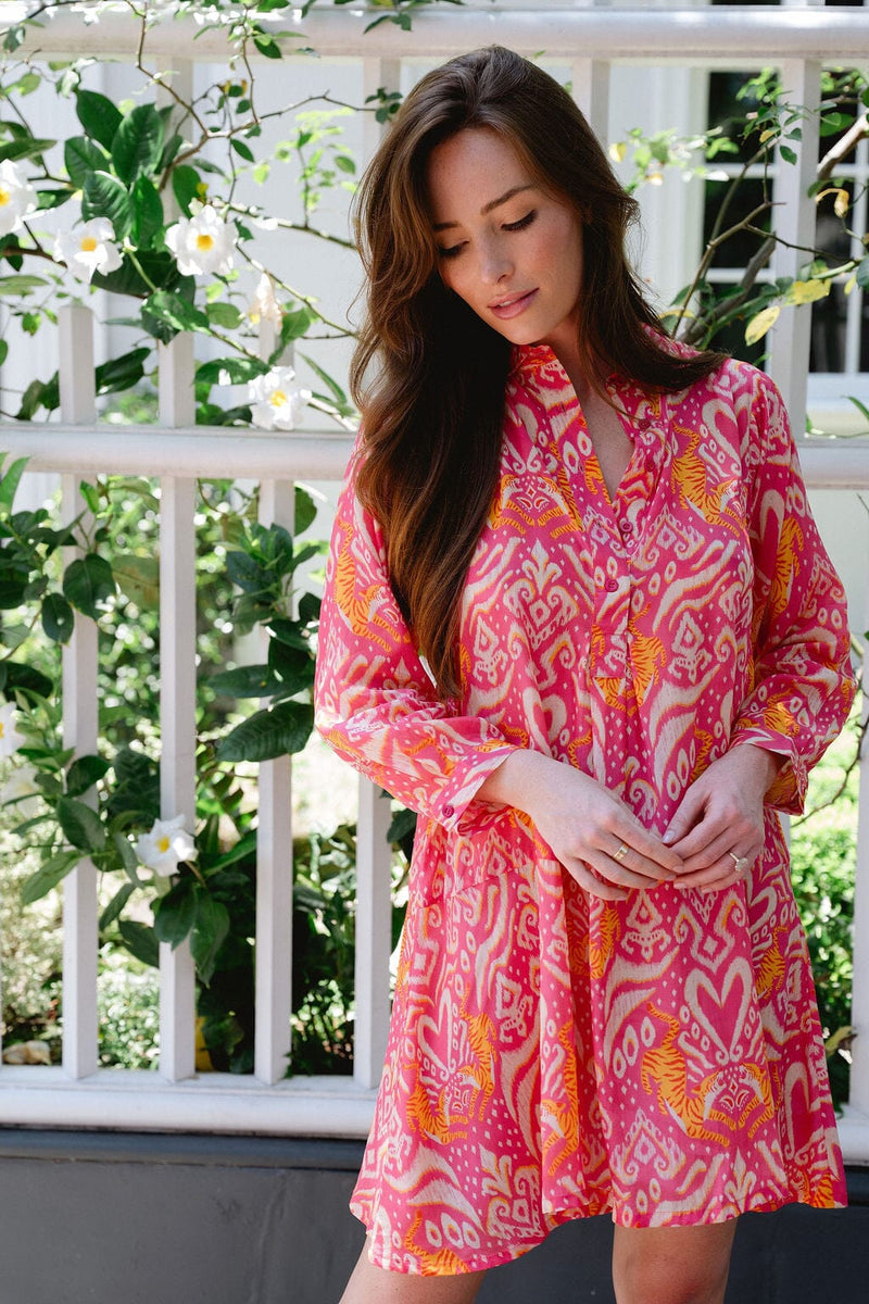 margot cotton mini dress Margot-Mini Ikat Tiger / L