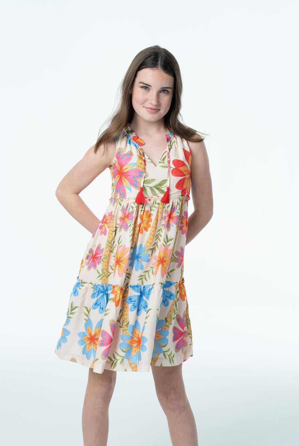 Floral Tiered Dress-Briton Court