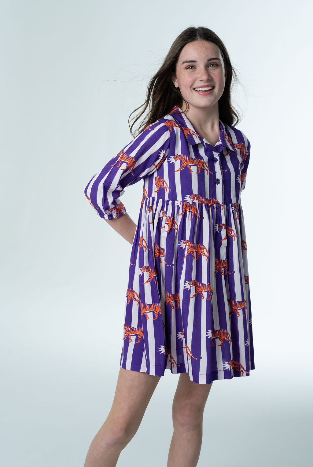 Rachel Tiger Stripe Dress-Briton Court