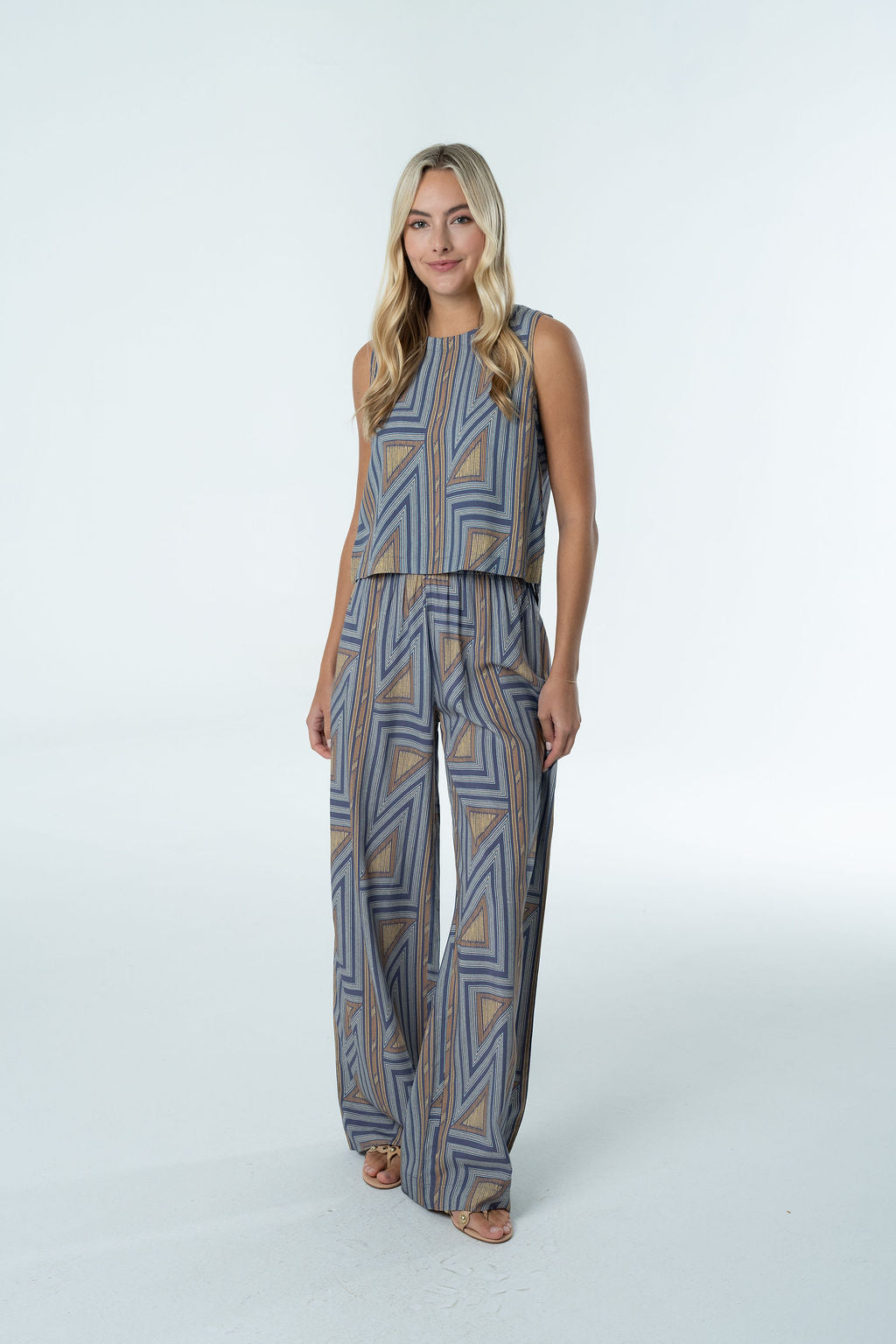 Sarah Pant – Geometric Viscose-Briton Court