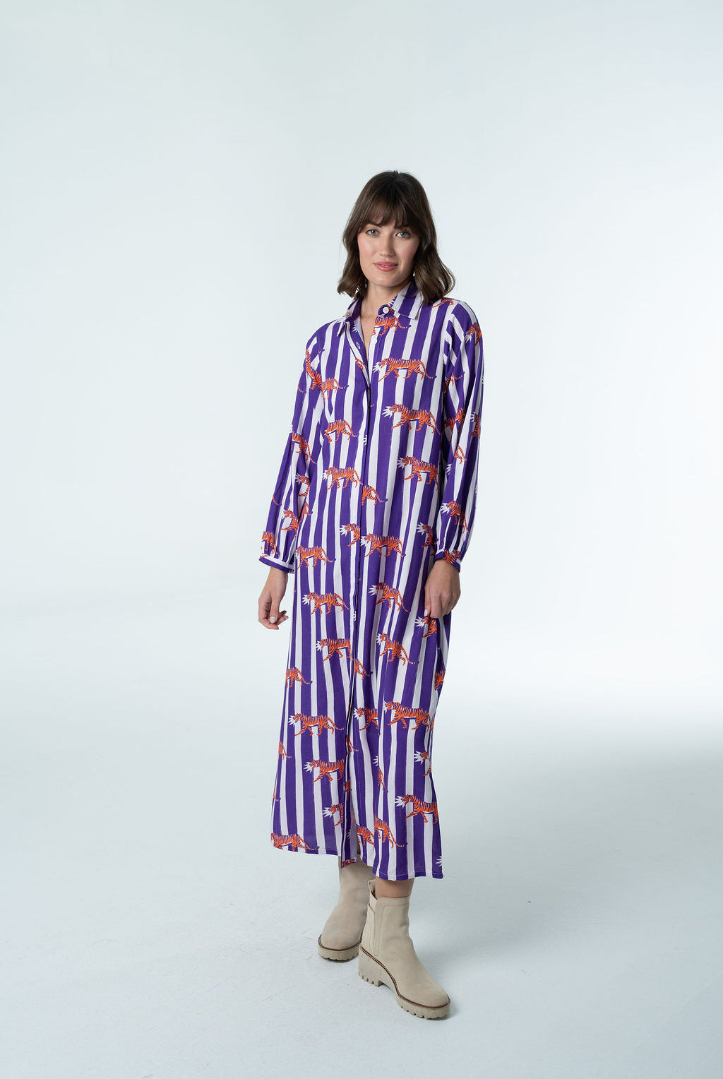 Sienna Dress – Purple & Orange Tiger Gameday-Briton Court