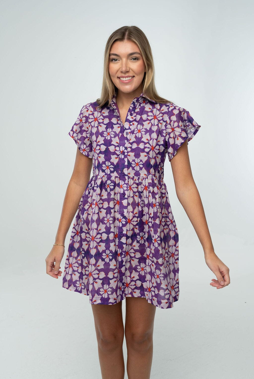 Frenchi Mini Gameday Dress- Purple & Orange-Briton Court