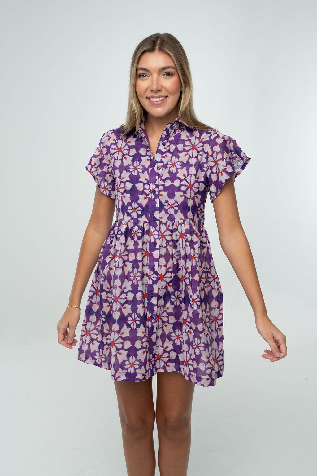 Frenchi Mini Gameday Dress- Purple & Orange-Briton Court
