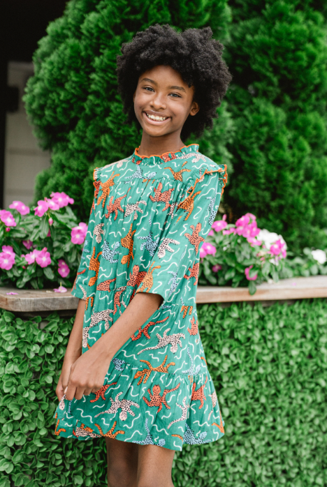 Girls Flutter Sleeve Dress-Briton Court