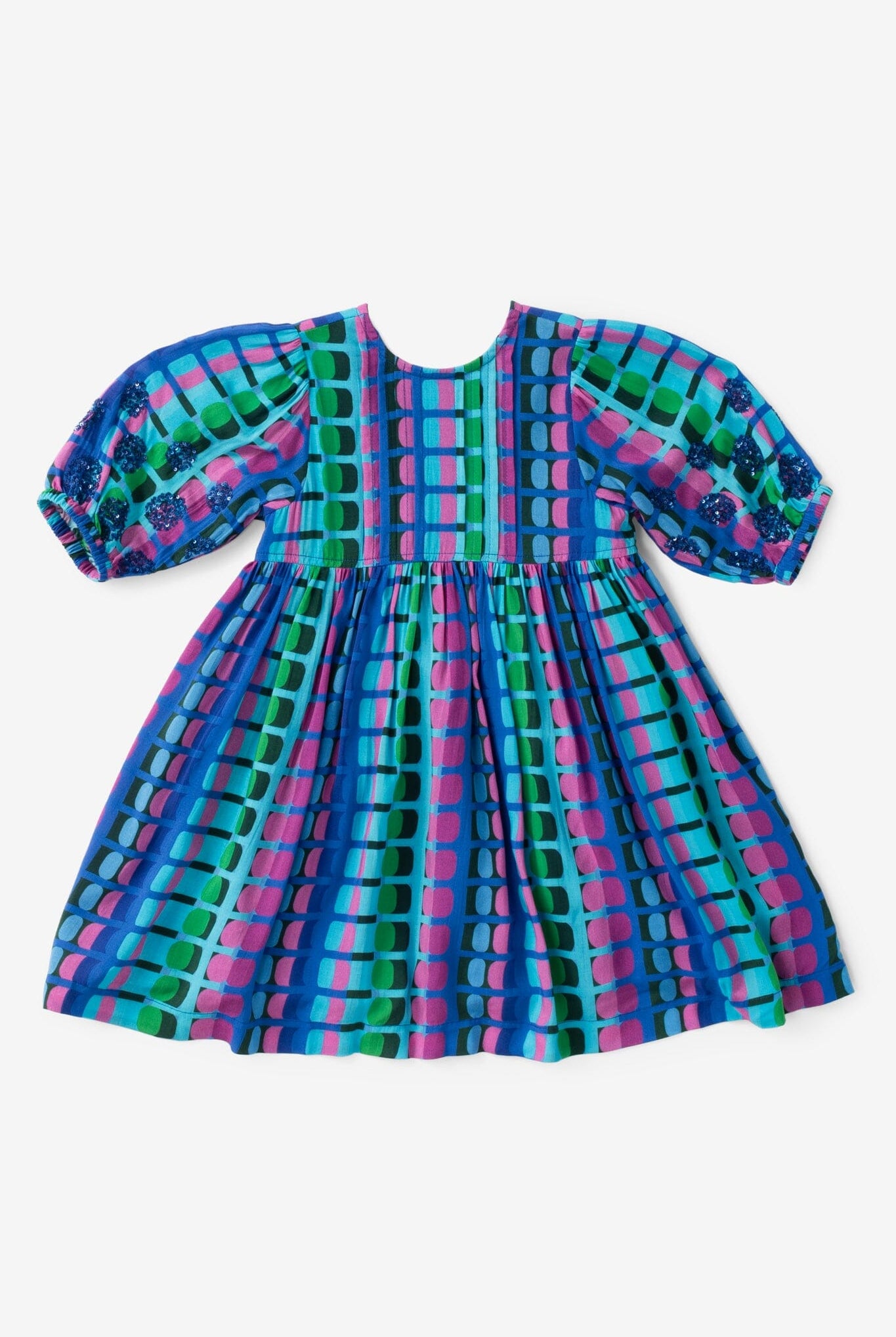 Girls Eva Dress- Jade Geo-Briton Court