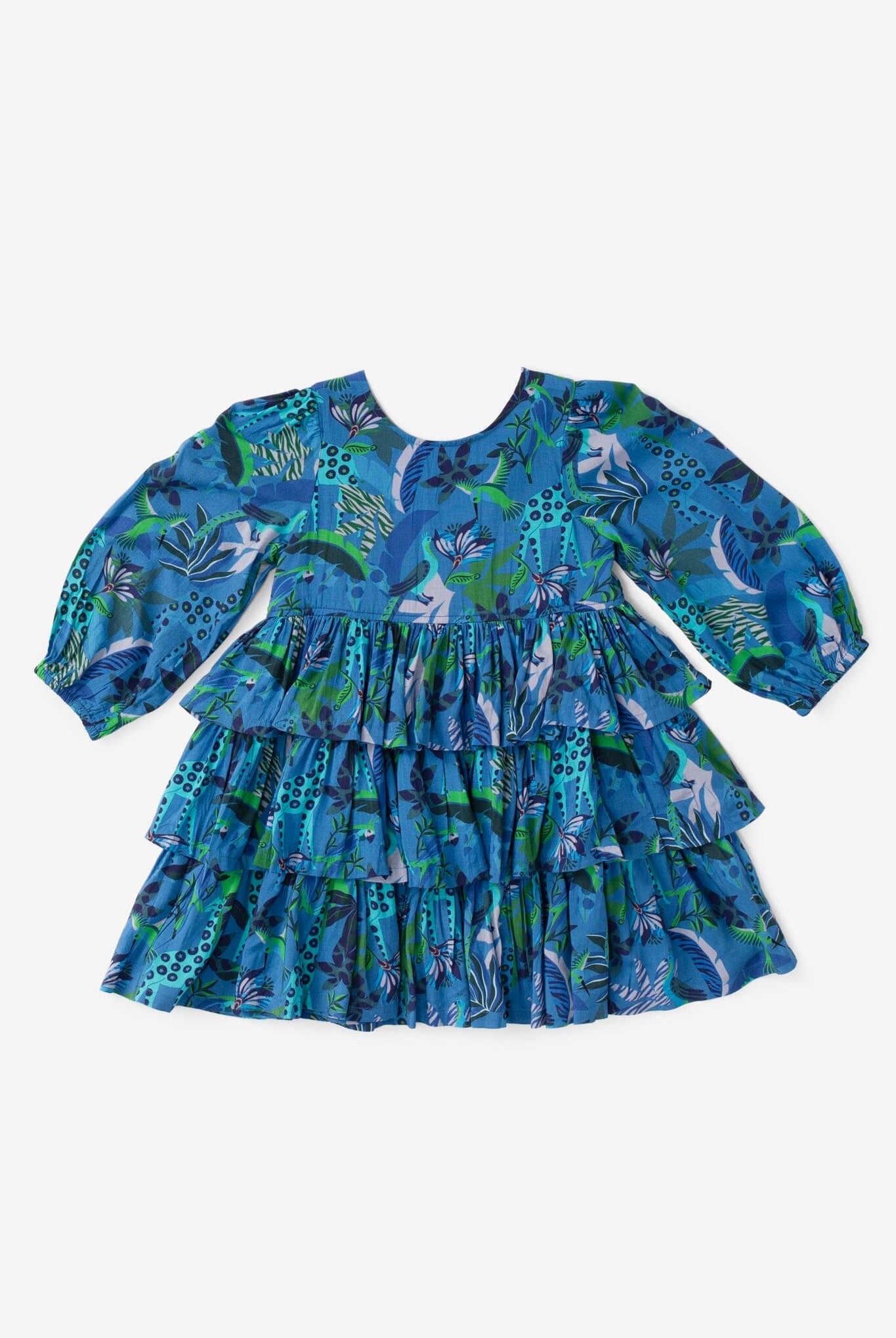 Girls Goldie Dress- Blue Turquoise-Briton Court