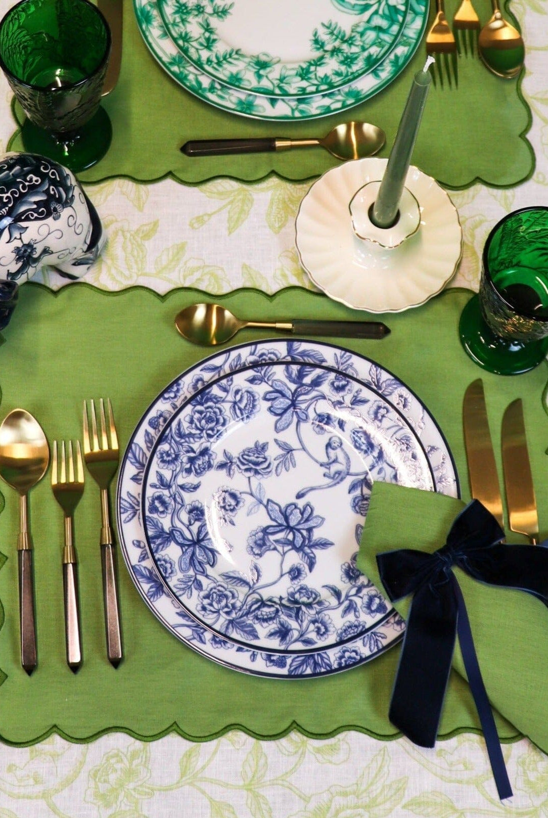 24 Extra Tall Pine Green Taper Candle - 6 Packs of 4-Briton Court