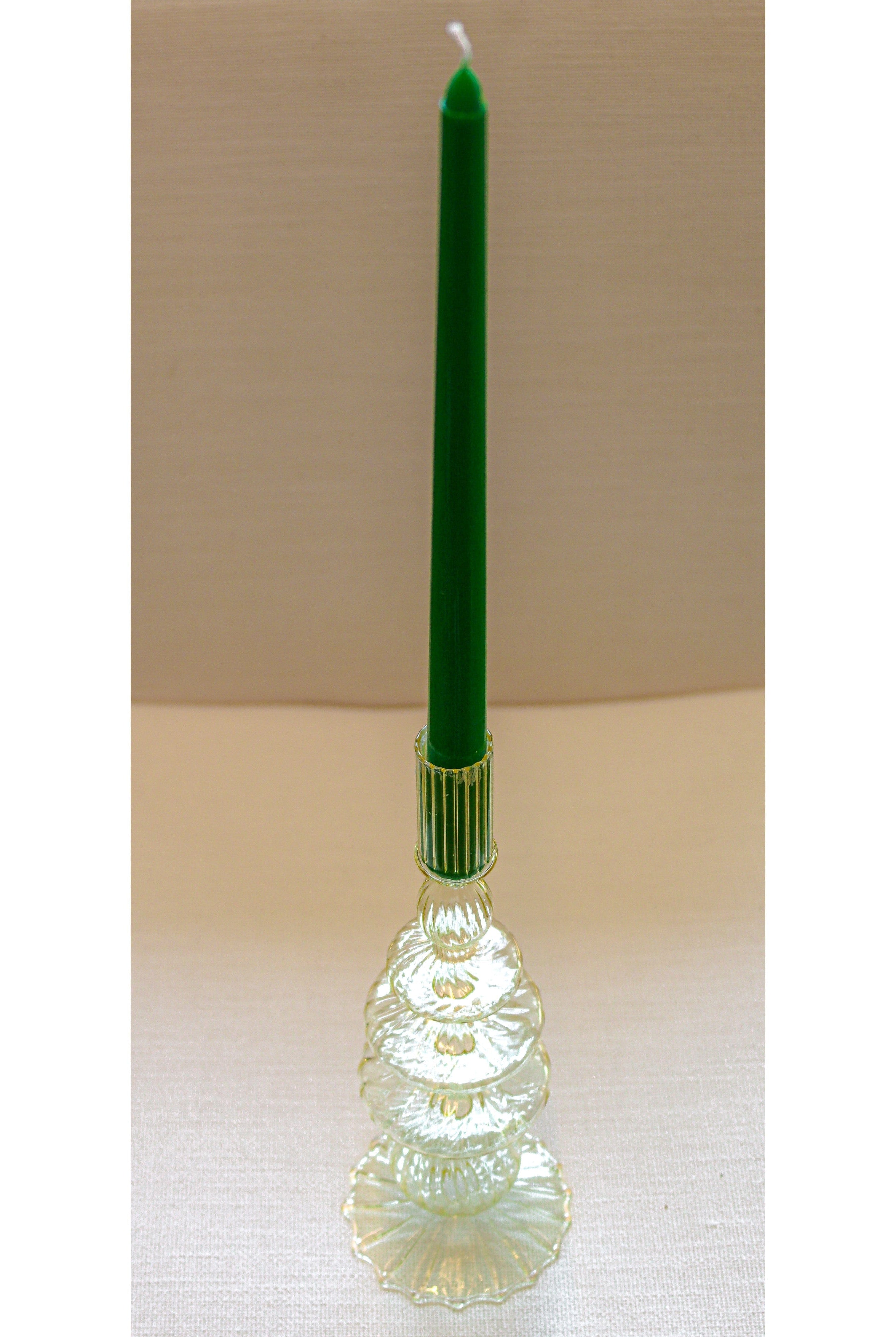 24 Extra Tall Pine Green Taper Candle - 6 Packs of 4-Briton Court