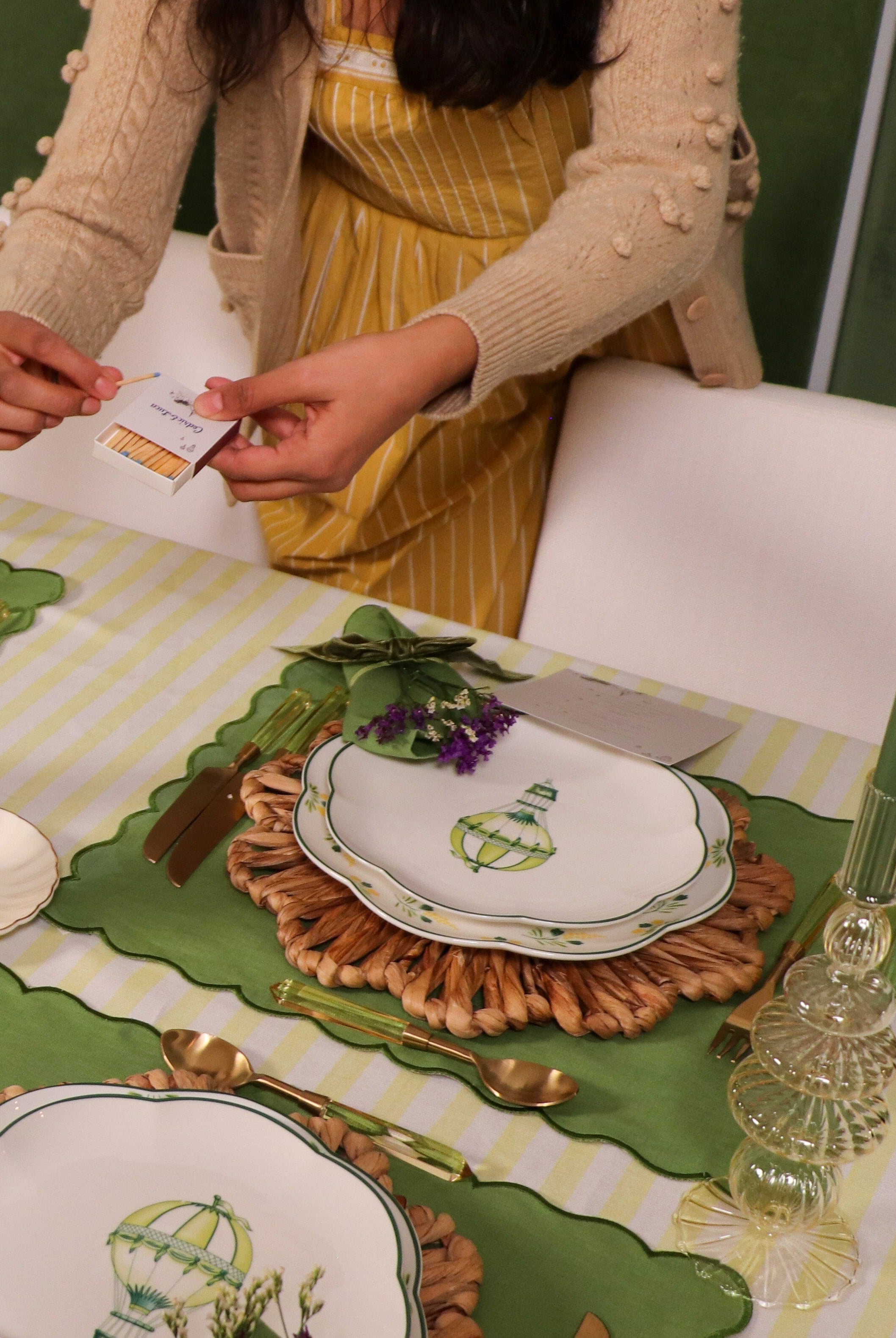 24 Extra Tall Pine Green Taper Candle - 6 Packs of 4-Briton Court