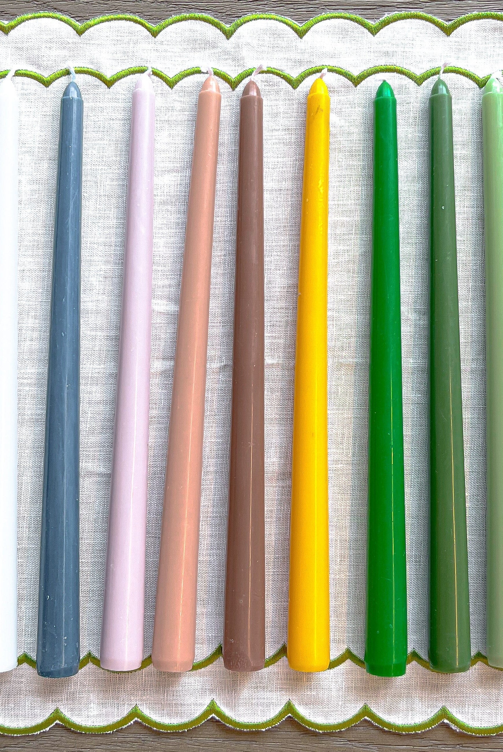 24 Extra Tall Pistachio Cream Taper Candle - 6 Packs of 4-Briton Court