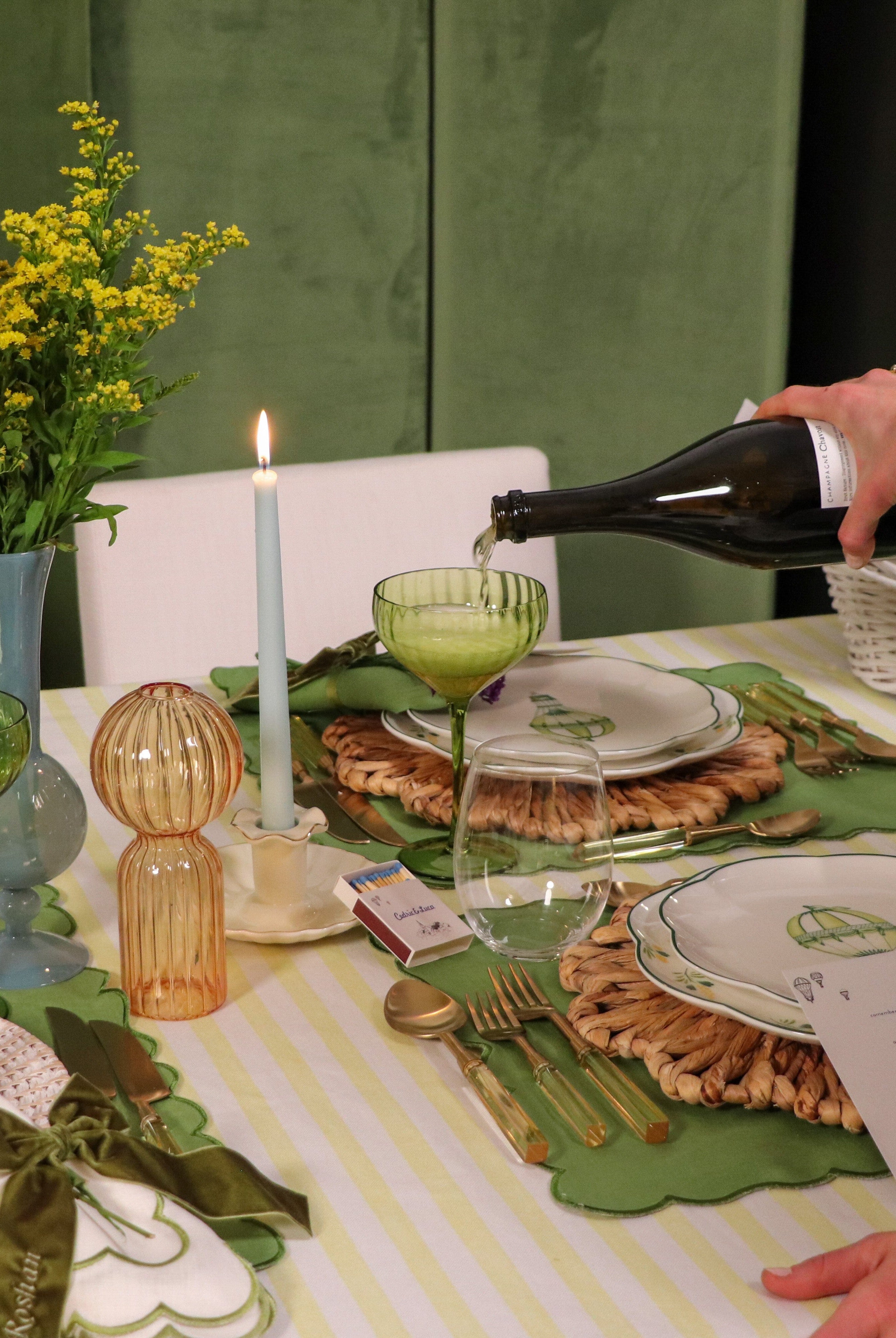 Sage Ribbed Coupe - Set of 4-Briton Court