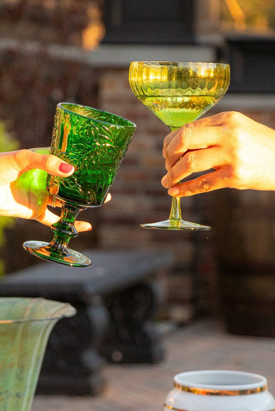 Sage Ribbed Coupe - Set of 4-Briton Court